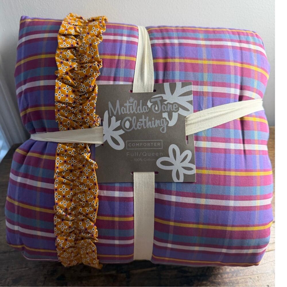 Matilda Jane Plaid Patchwork Full/Queen Comforter NIP